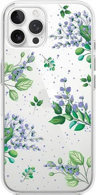 Produktbild von iPhone 12 Pro Max Hülle, Transparent, Silikon Flexi, Lila Blumen