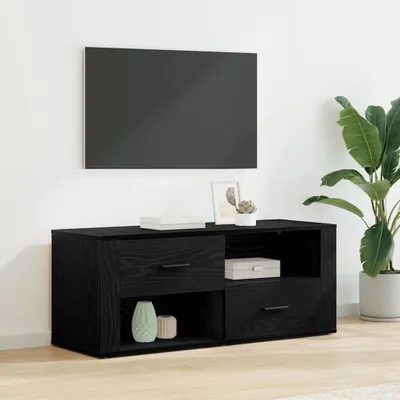 Produktbild von "Schlussverkauf" TV-Schränk hochwertigem - TV-Lowboard - Max. Gewicht: 60 kg - Schwarz Eichen-Optik 100x35x40 cm Holzwerkstoff  C14527