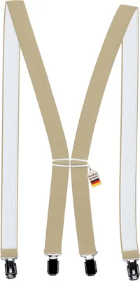 Produktbild von Hosenträger Uni 2,5 cm X-Form mit 4 robusten Clips Damen und Herren (Beige)