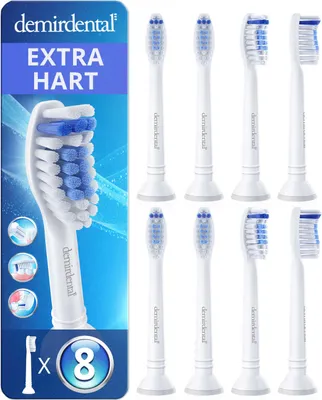 Produktbild von 8er demirdental Extra Clean | Harte Aufsteckbürsten für Philips Sonicare | Weiß