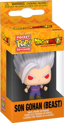 A Funko Pocket POP! Keychain of Son Gohan (Beast) from Dragon Ball Super, displayed in its retail packaging.