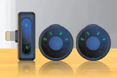 Immagine prodotto di Microfono lavalier wireless omnidirezionale da 2,4 GHz, 2-in-1 con connettore Lightning (con batteria inclusa)
