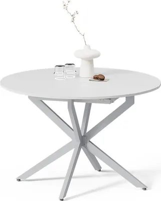 Immagine prodotto di Livinity tavolo da pranzo allungabile Firenze, 120 x 120 cm Estensibile, Bianco/Grigio/Grigio
