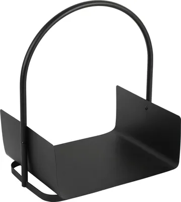 Produktbild von Bettizia Kaminholzregal U-förmig Holzkorb Brennholzständer schwarzes Metall L40*W30*H50CM