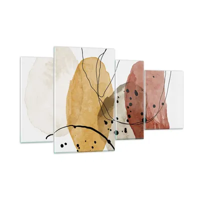 Produktbild von Bilder auf glas - 4 Teile - Aquarell Abstraktion Formen - 120x70cm - Glasbilder - Wandbilder - Bilder - Wanddekoration aus Glas - Glas Bilder - Wandbild auf Glas - GDL120x70-4658