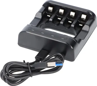 Produktbild von L4 Schnell-Ladegerät für Li-Ion 1,5V Akku und NiMH 1,2V Akkus AA AAA, für 1-4 Akkus, ohne Netzteil