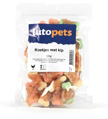 Obrázek produktu pro Lutopets Sušenky s kuřetem – 100 g – pamlsek pro psy