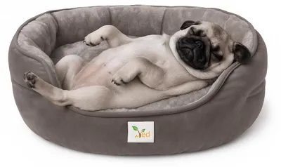Productafbeelding van Ved Soft Kattenbed - Rond, wasbaar huisdierbed voor katten en kittens