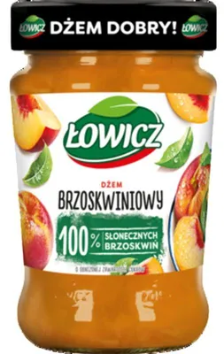 Obrázek produktu pro Dżem brzoskwiniowy Łowicz niskosłodzony 280 g
