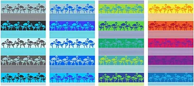Produktbild von Strandtuch Badetuch Saunatuch Handtuch Duschtuch Crazy Flamingo Baumwolle 90 x 170 cm, Farbe:Blau-Grün