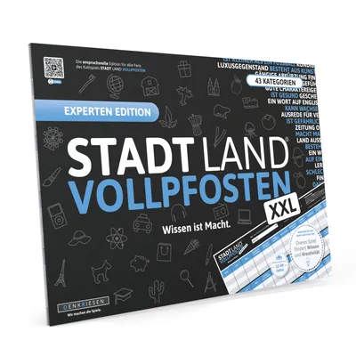 Produktbild von Stadt Land Vollpfosten® Experten Edition – "Wissen ist Macht." | A3 Spielblock