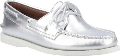 Immagine prodotto di Sperry - Scarpe da barca "Authentic 2" da donna, pelle FS11990 (37,5 EU) (Argento)