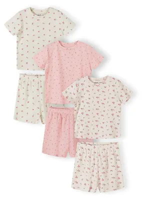 Produktbild von Minoti Schlafanzug Baumwolle 3er Pack Hellrosa Gr. 104 für Mädchen