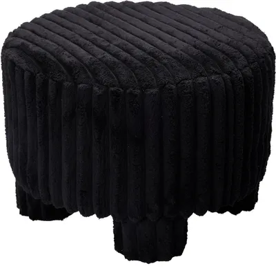 Produktbild von H&S Decoration | Sitzhocker - Hocker -  Rund 40 x 40 x 29 cm - Schwarz - Polsterhocker - Gepolsterter