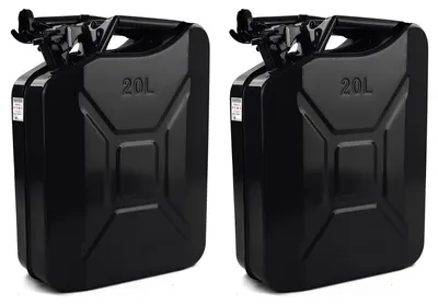2x 20L Reserve Metall Kanister Kraftstoff Benzin Diesel Einfüllstutzen Schwarz – Produktansicht