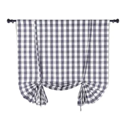 Produktbild von Scheibengardinen Küchenvorhang Raffrollo Landhausstil Grau116 * 160cm