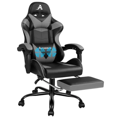 Produktbild von ALFORDSON Massage-Gaming-Stuhl, 150° Neigung, ergonomischer Chefsessel, Kunstleder mit Fußstütze, höhenverstellbar, Rennstuhl, 180 kg Tragkraft Grau