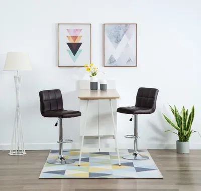Produktbild von The Living Store Barhocker 2 Stk. Braun Kunstleder