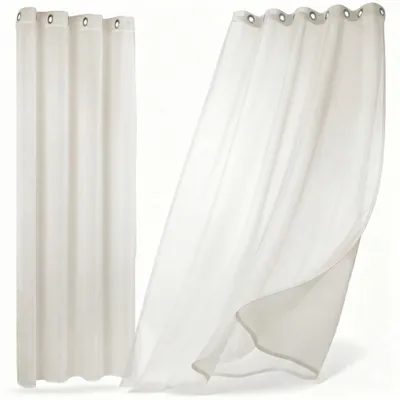 Immagine prodotto di Tenda Beautex Dolly trasparente, disponibile con sistema di fissaggio a arricciatura o ad occhielli, dimensioni e colore a scelta, 140x240 cm, avorio