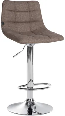 Produktbild von CLP Barhocker Jerry Stoff höhenverstellbar und 360 drehbar taupe Gestell Farbe chrom