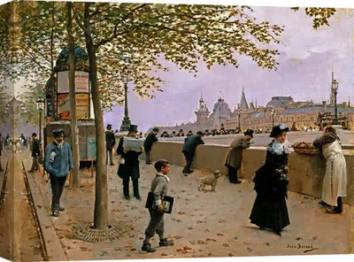 Obrázok produktu pre Leinwandbilder Jean Beraud, Na brehu rieky Seiny - 120x90 cm