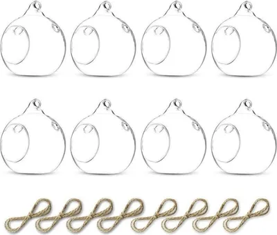 Zdjęcie produktu dla 8 sztuk przezroczystych szklanych świeczników w kształcie kuli Dekoracja weselna 8 cm