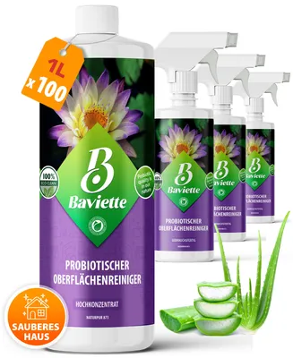 Immagine prodotto di BAVIETTE, detergente concentrato per superfici, 1 litro – con microorganismi, ideale per famiglie con bambini e animali domestici