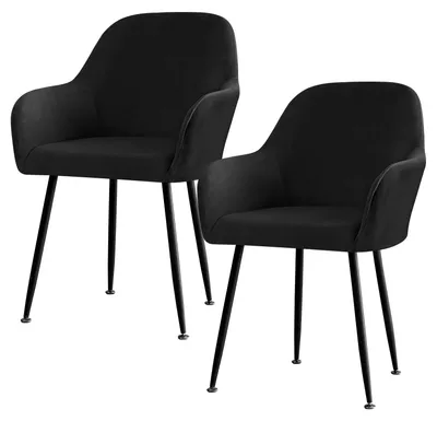 Produktbild von Set mit 2 elastischen Stuhlhussen mit Armlehnen, abnehmbare schwarze Stuhlhussen für Esszimmer, Wohnzimmer, Partys und Dekoration (schwarz)