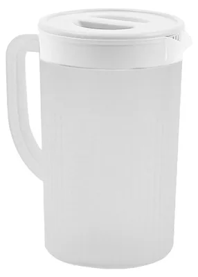 Wasserkanne 2,7 l mit Deckel, PP, Weiß, für Saft, Milch, Eistee
