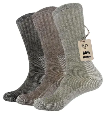 Imagen del producto de Calcetines de senderismo - lana 80 % - Hombre - 3 pares - Talla 5,5 a 10,5