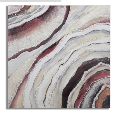 Immagine prodotto di FURNLUX wall art rosso-rosa 80cm / colore principale: rosa / dimensioni: 80 x 80 x 3 cm