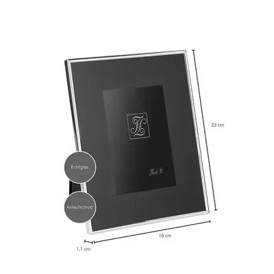 Produktbild von Fink SORA, Bilderrahmen 10x15 cm, Glas, versilbert, Metall, glatt, schwarz, silber, L. 18.2 cm, B. 23.3 cm, H. 1.9 cm 133209