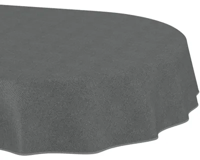 Produktbild von Tischdecke 140x280cm Oval Grau DanceDirty abwaschbar Leinenoptik wetterfest Falschuni Modern mit Saumkante