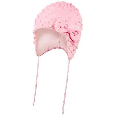 Produktbild von Wintermütze Mädchen Baby Bindemütze Baumwolle Plüsch, Gr. 44, Hellrosa