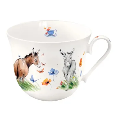 Produktbild von Grätz Verlag Porzellantasse Kuschelfreunde, Einzelbild, 0,4 l, Tasse, Universal, Mehrfarbig, Porzellan