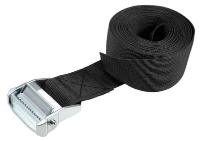Zdjęcie produktu dla Pasek mocujący z klamrą, 5 m x 50 mm, udźwig 500 kg, kolor czarny
