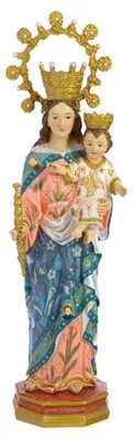 Maria Hilf Skulptur 30 cm, Harz, mehrfarbig, religiös