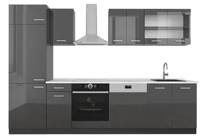 Obrázek produktu pro Kuchyňský kout Vicco R-Line Antracit vysoký lesk/antracit 300 cm , PD Mramor, Model 53658