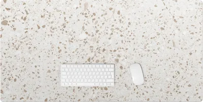 Produktbild von Helle Terrazzopunkte – Schreibtischunterlage – Rutschfeste Tischunterlage – Schreibtischmatte für Büro & Zuhause – Schreibunterlage – Mauspad – Tischmatte – 120 x 60 cm