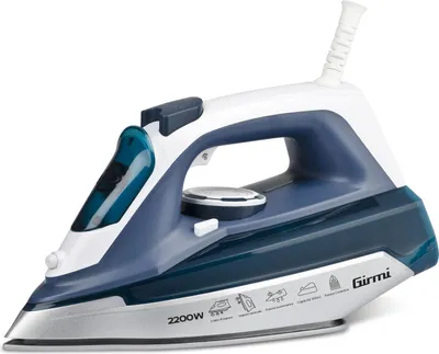 Produktbild von Girmi ST61, Trocken- & Dampfbügeleisen, Keramik-Bügelsohle, 130 g/min, Blau, Silber, Weiß, 25 g/min, 0,3 l