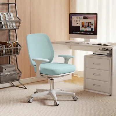 Produktbild von Bürostuhl, Ergonomisch Schreibtischstuhl mit Drehfunktion, Höhenverstellbar 55 x 48 x 82,5-94,5 cm Grün, für Homeoffice und Büro