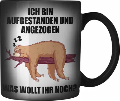 Produktbild von Trendation - Fauler Kollege Geschenk Arbeitskollege Lustige Farbwechsel Zauber-Tasse mit Sprüchen Kollegin (Schwarz)