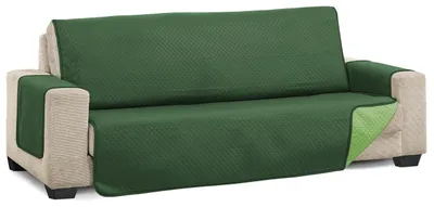 3-Sitzer Bankhoes, gefüttert, grün/flasche, 100% Polyester