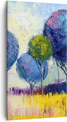 Produktbild von Bild auf Leinwand - Leinwandbild - Bäume Wiese Sommer - 45x80cm - Wand Bild - Wanddeko - Wandbilder - Leinwanddruck - Bilder - Kunstdruck - Wanddekoration - Leinwand bilder - Wandkunst - PA45x80-4056