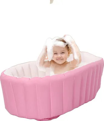 Produktbild von Aufblasbare Babybadewanne, umweltfreundliches PVC, 26 x 23 x 7,5 cm, geeignet für 0-3 Jahre, ergonomisches Design, aufblasbar und faltbar
