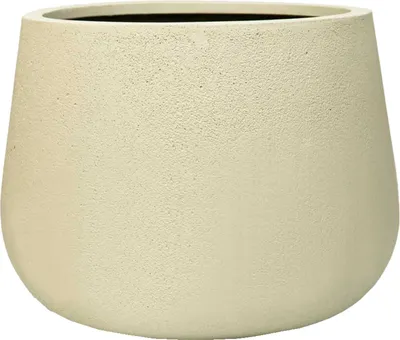 Produktbild von VIVANNO Blumentopf Fiberglas GIRAR Rund, Vesuvbeige matt - 49x37 cm