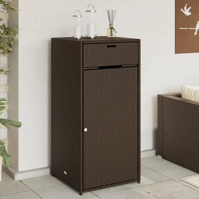 Produktbild von vidaXL Zahradní skříňka hnědá 55x55x111 cm polyratan