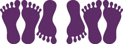 Immagine prodotto di Adesivi per piedi, 6 pezzi, percorso sensoriale, viola opaco