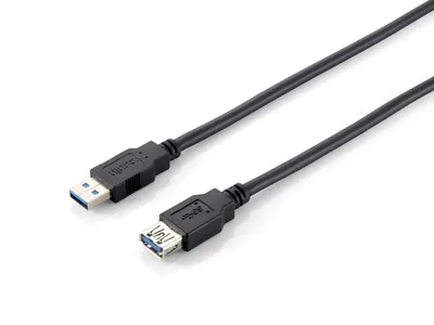 Produktbild von Equip USB 3.0 A auf A Verlängerungskabel Stecker auf Buchse, 3.0m, 5Gbps, Schwarz