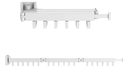 Produktbild von Wasophoogte® Wäscheständer Ausziehbar, Hängendes Wäschereck mit 18 Kleiderhaken, Klappbarer Wäschetrockner, Weiß, Robust & Platzsparend, Ideal für Innen- und Außenbereich, Einfach zu installieren